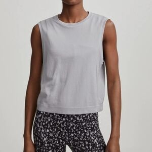 VARLEY Page Seamless Crop Tank In Gray Sz L/XL NWT